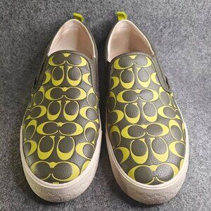 Coach Men’s CA283 Slip-On Skate Sneakers Army Green Size 11.5D | Pre-Owned